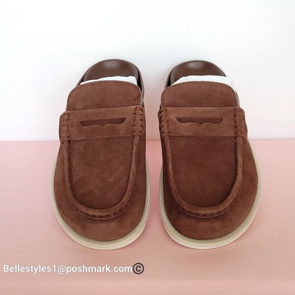 COACH Men’s Suede Loafer Mule- MEN’s US Size: 9D – Vintage Brown color⭐ main image 5